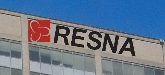 photo of RESNA logo on headquarters building - details