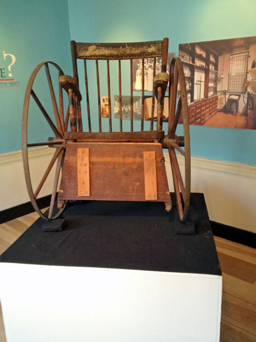 photo of old wheelchair - front