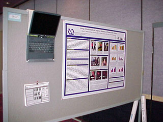 DJ's poster session - notice the laptop holder for showing videos
