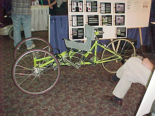 In the exhibit hall - an unusual 3-wheeled bike