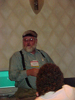 Denis Anson models headband reflector