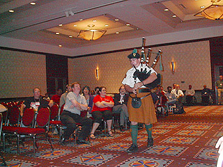 Bagpipes mark the start of the conference