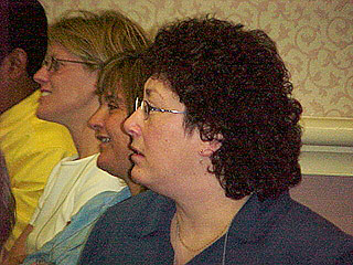 Sharon Ferrell listens intently
