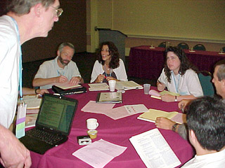 Caren Sax in a discussion group