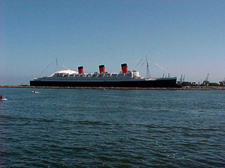 The Queen Mary across the water