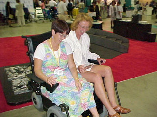 Sharing a ride on a wide electric wheelchair