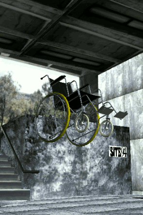 Photograph of virtual wheelchair environment